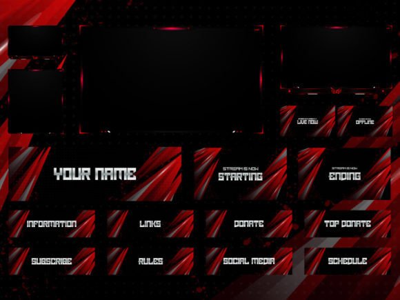 Download Twitch Overlay Live Stream Set - Live stream Collection