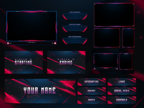 Download Twitch Overlay Live Stream Set - Live stream Collection