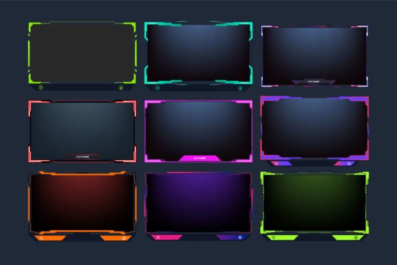 Download Live Stream Overlay Template Set Vector - Live stream Collection