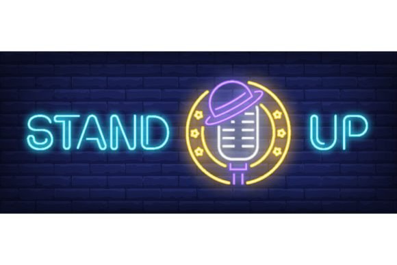 Download Stand Up Neon Text with Microphone and H - Microphone Collection