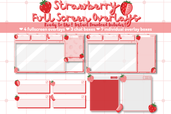 Download Strawberry Twitch Full Screen Overlay - Screen Collection