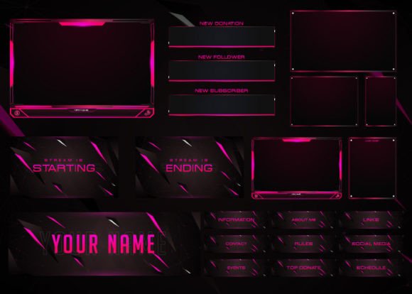 Download Twitch Overlay Live Stream Set - Live stream Collection